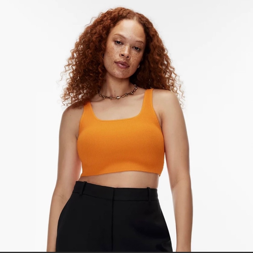 BABATON SCULPT KNIT CROP TANK SIZE SMALL MANDARIN 🍊